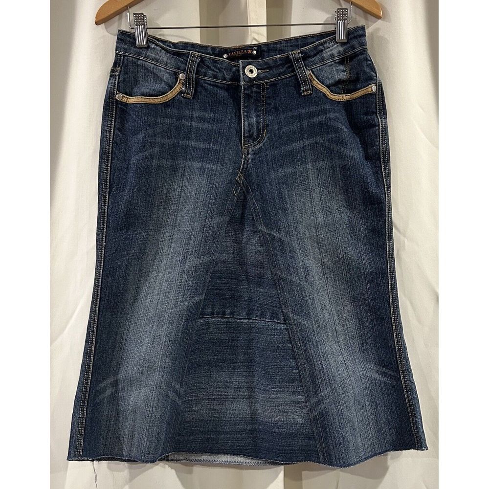 Vintage Vanilla Star Denim Jean Skirt Y2K